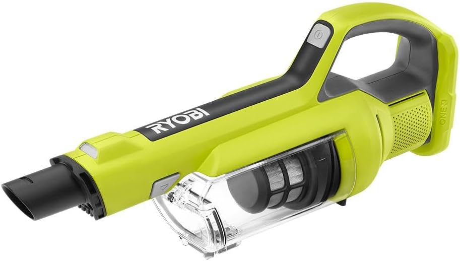 RYOBI ONE+ 18V Cordless Hand Vacuum with Powered Brush (Tool Only) Black Green (PCL700B) (Renewed)