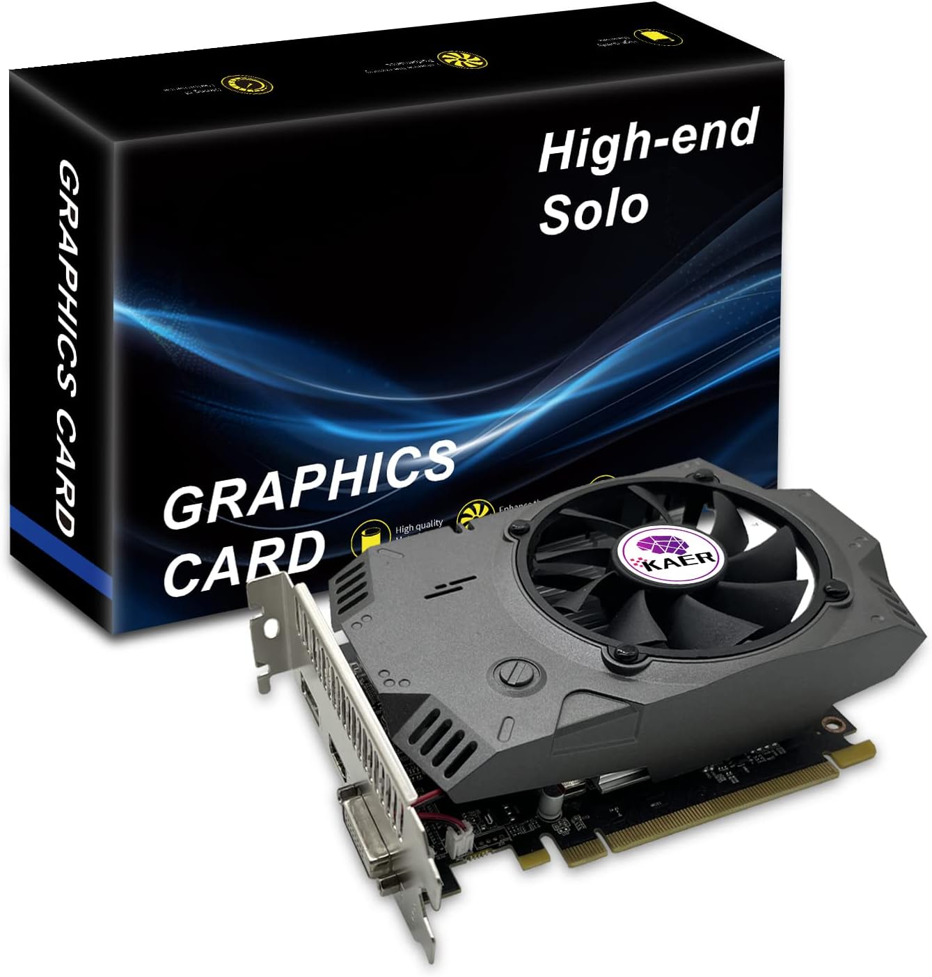 KAER AMD Radeon RX 550 Computer Graphics Card 4GB, GDDR5, 128 Bit, DirectX 12, PCI Express 3.0, DP HDMI DVI-D, Desktop Gaming Video Card, Computer GPU