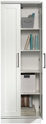 Pemberly Row 23 W Transitional Style Storage Cabinet, Utility Cabinet with Door and Shelves in White