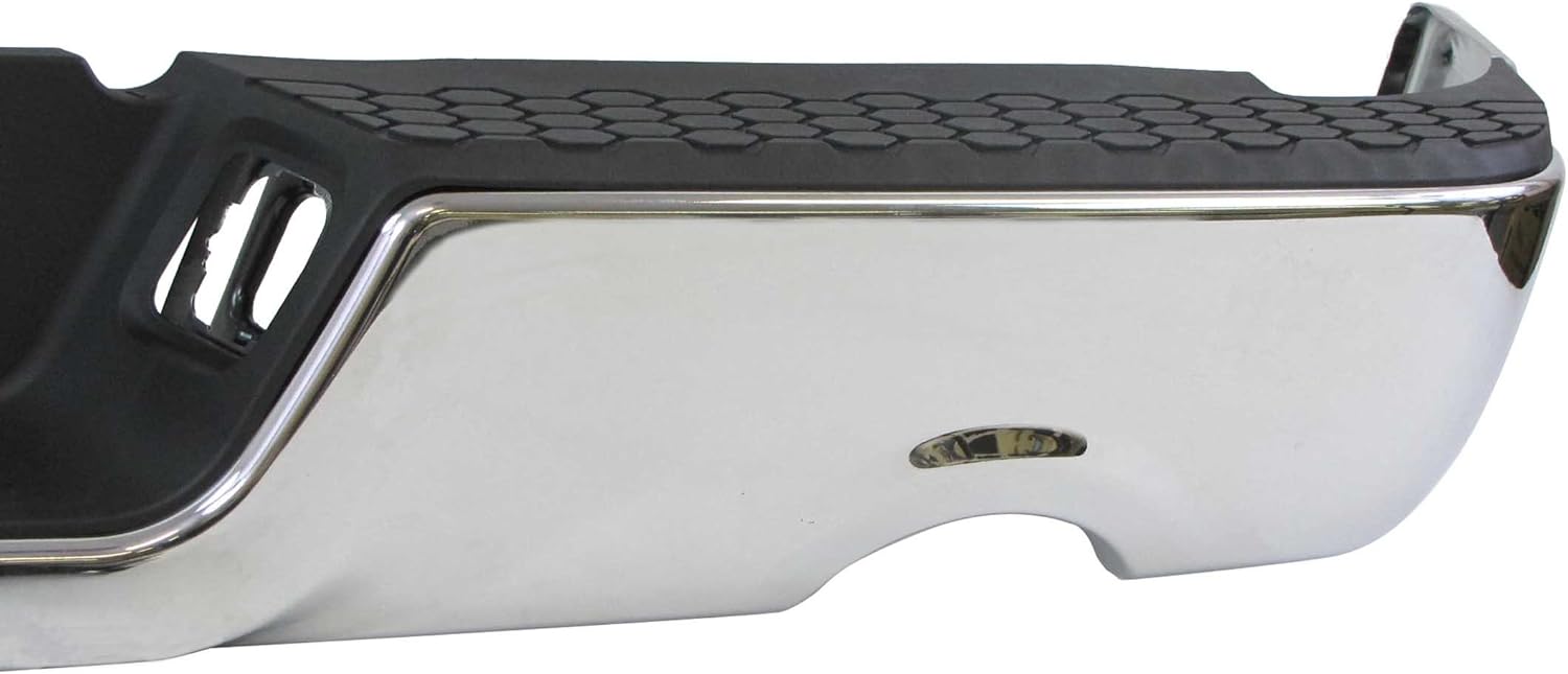 09-13 DODGE PICKUP RAM 1500 REAR STEP BUMPER CHR ASSY W/O SENSOR W/ DUAL EXHAUST