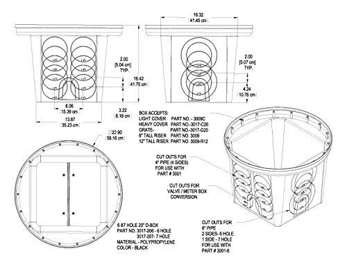 StormDrain FSD-3017-20BKIT 20 in. Large Round Catch Basin with Grate Kit, Black