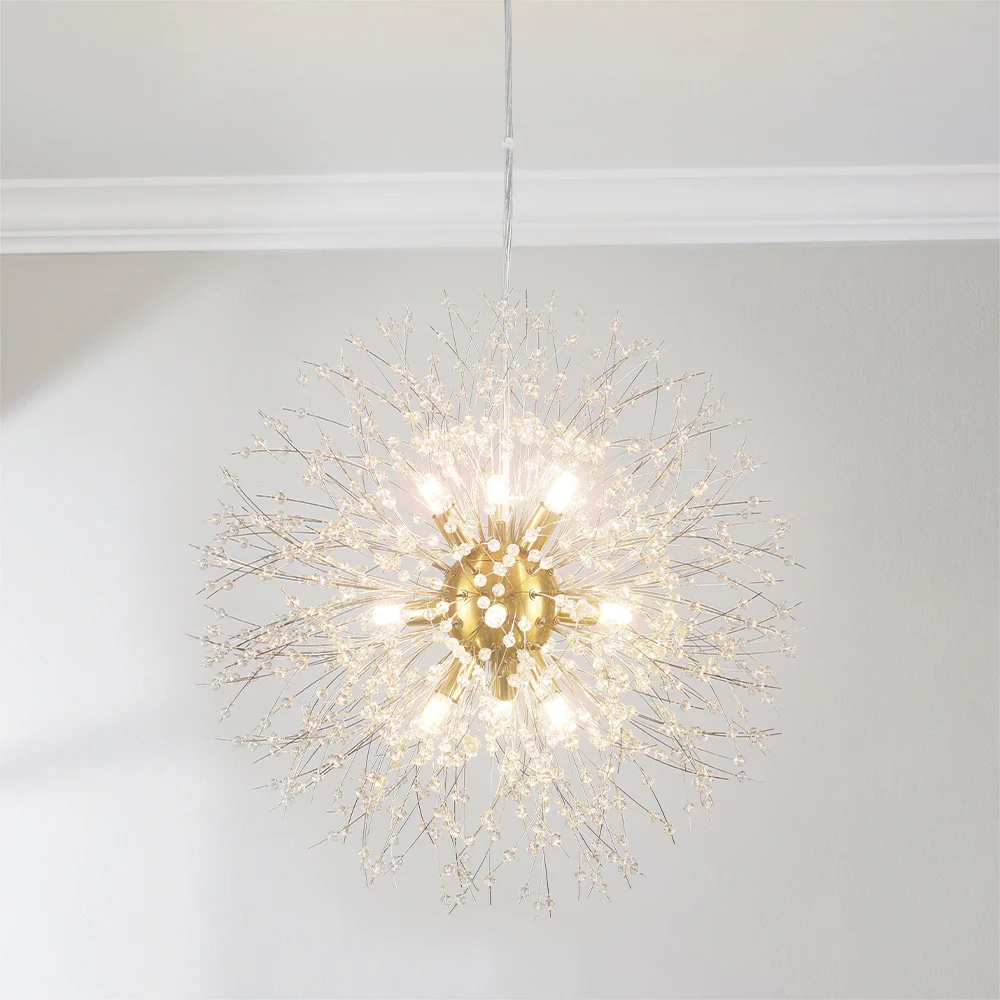 Solmere 9-Light Sphere Dimmable Linear Contemporary Chandelier (20)
