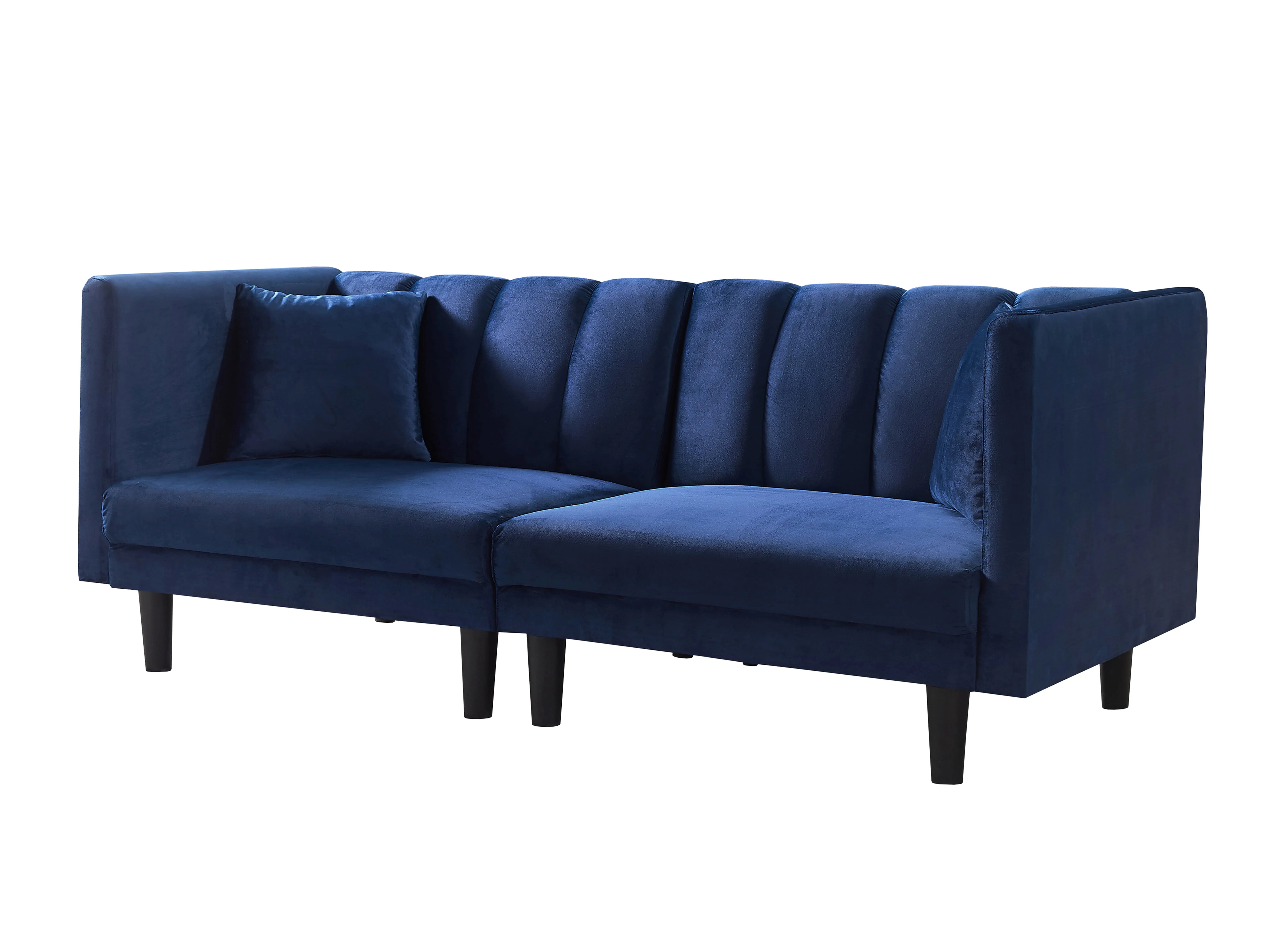 BSHTI Futon Sofa bed, Upholstered with velvet fabric, which is soft and comfortable converted into a sleeping bed