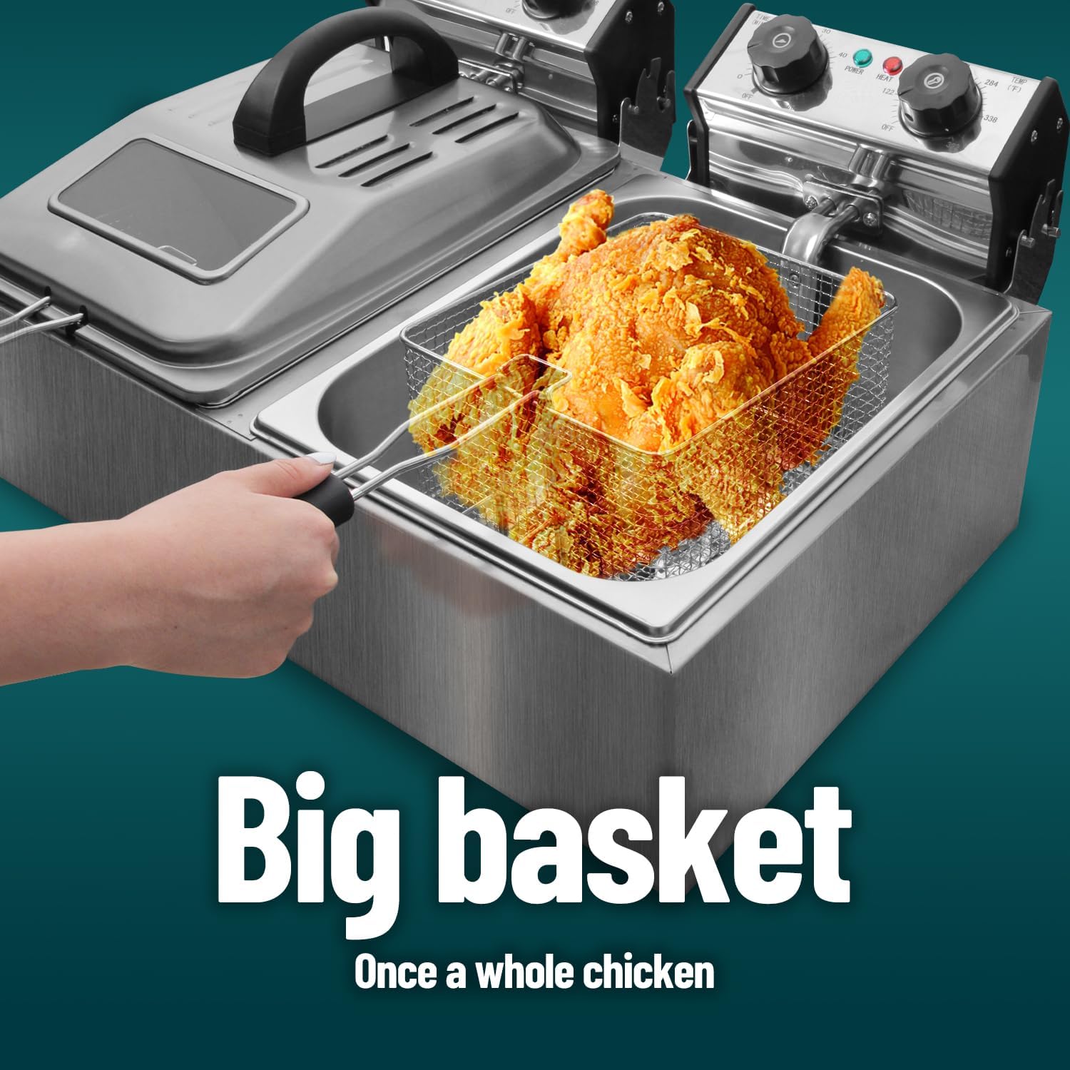 WantJoin 12L/12QT Commercial Deep Fryer with Glass Window