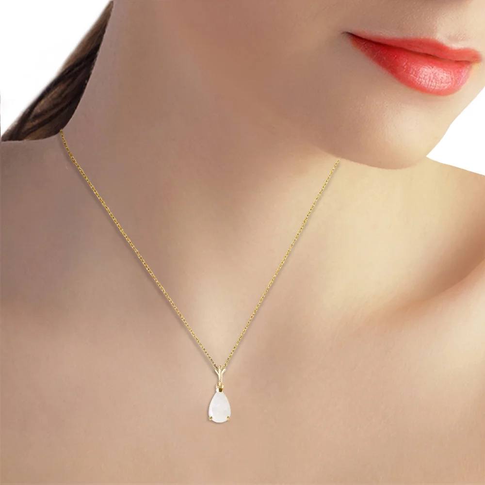 Galaxy Gold 14k 20" Solid Yellow Gold Drop Pendant Necklace with Pear Shape 0.77 Carat Natural Vibrant