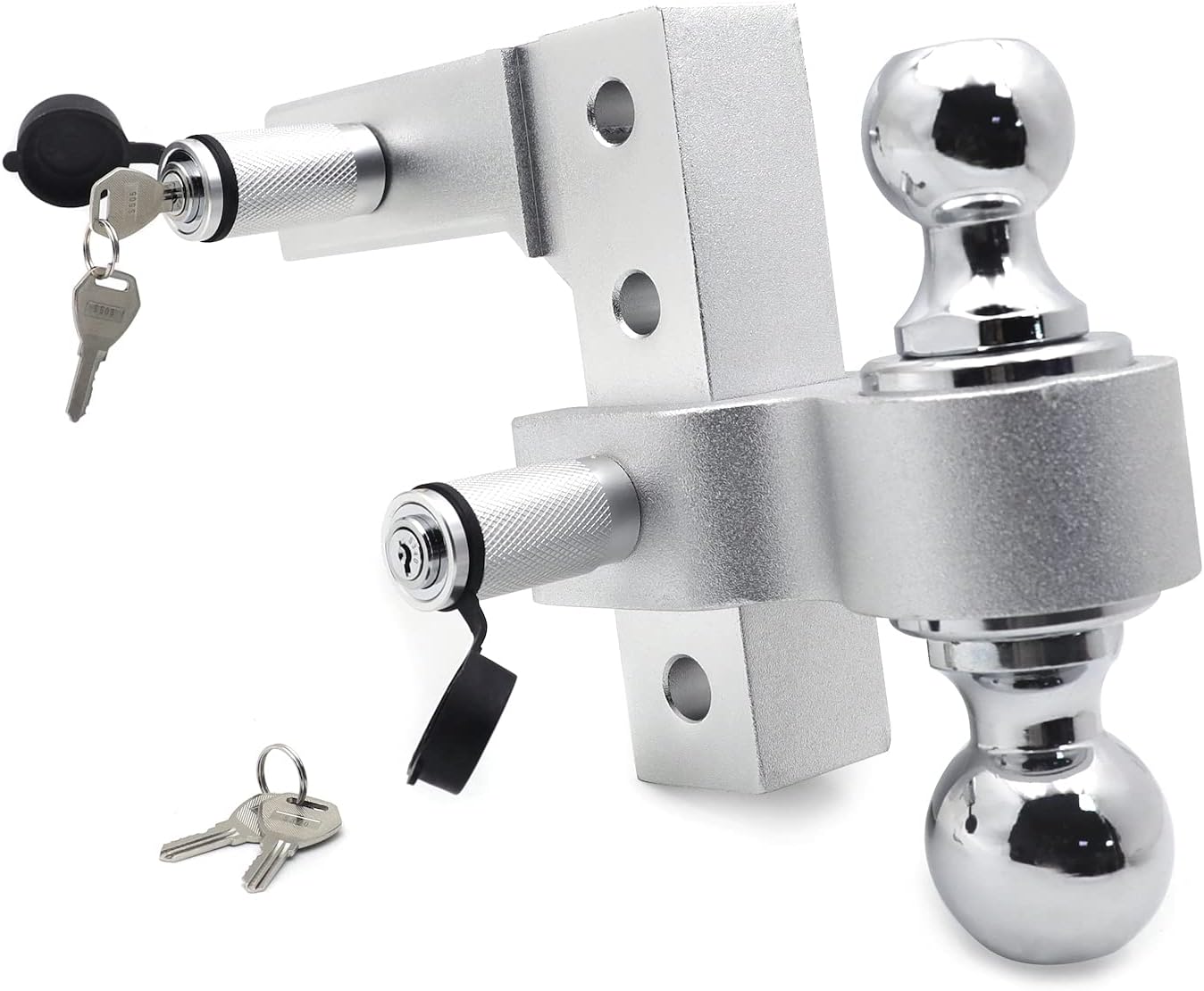 HTTMT- 2 Trailer Receiver Truck RV 6 Drop Adjustable Aluminum Tow Ball Hitch w/ Lock Key [P/N: ET-CAR-FIX009-SR]