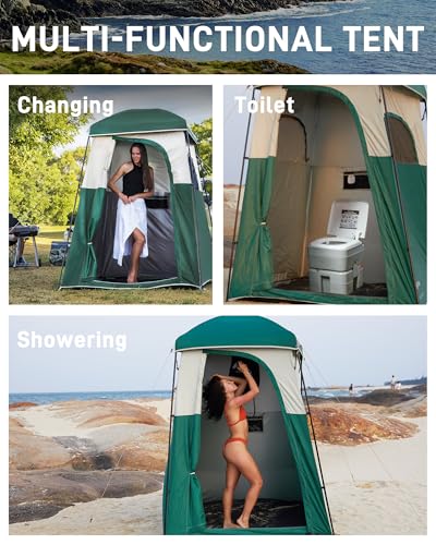 KingCamp Shower Tent, Portable Privacy Tent Outdoor Camping 1/2 Room Toilet Tents with Shower Bag & Dressing Room for Travel Beach Tailgate