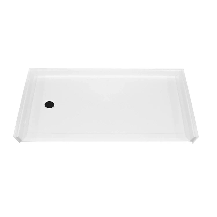 Shower Base MX QSI Rectangular Alcove White 60L x 31W Inch AcrylX Applied Acrylic Right