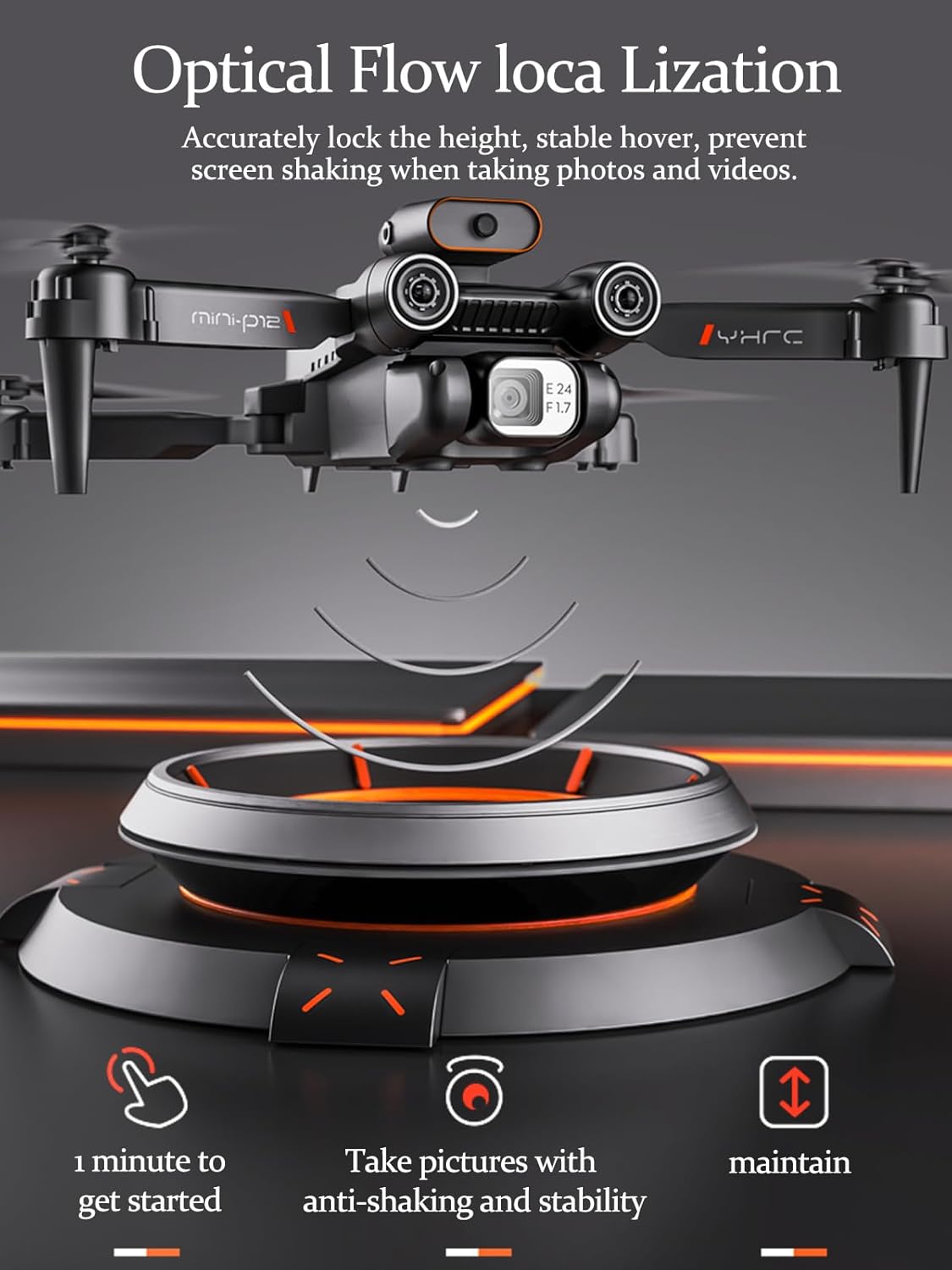Drone with Camera for Adults Kids, 1080P HD FPV Camera Drones, 90° Adjustable Lens, Gestures Selfie, One Key Start, 360° Flips, 2 Batteries