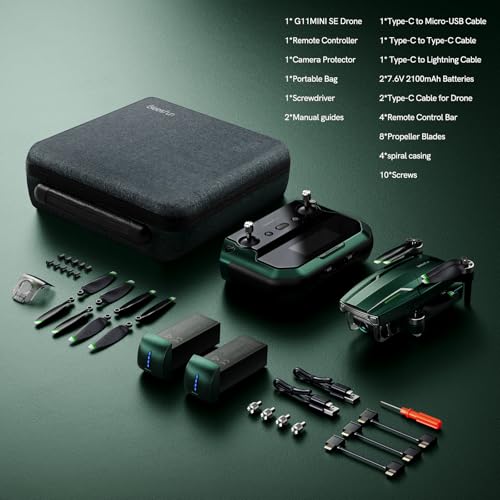 G11MINI SE Drones with Camera for Adults 4k/25fps or 2.7k/50fps Video, Drone 7000FT Transmission, Beginner Friendly