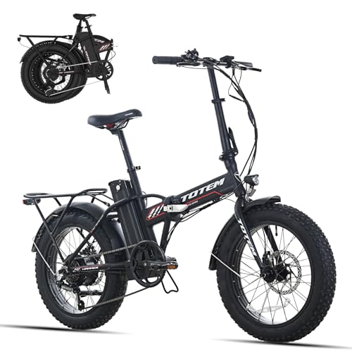 Totem Fat Tire Folding Electric Bike for Adults 20"X4" Foldable Ebike Hammer with 48V 10.4Ah Removable Battery,500W Brushless Motor,20MPH Max Speed