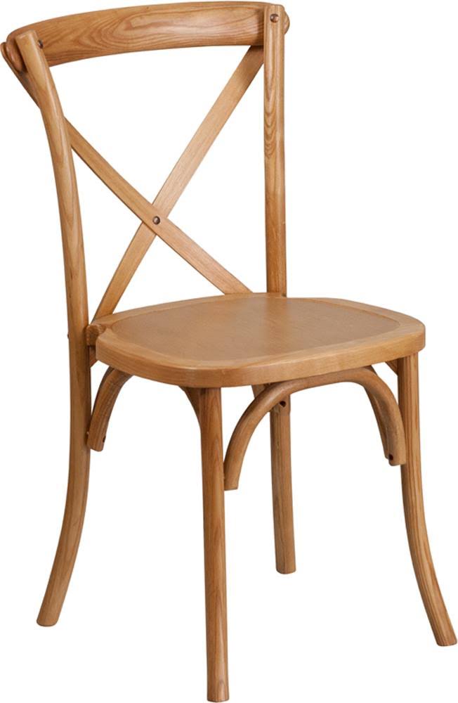 Flash Furniture Hercules Series Stackable Wood Cross Back Chair, Pecan