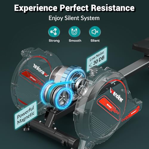 Rowing Machine,Wenoker Magnetic Rower Machine for Home,350 LB Weight Capacity