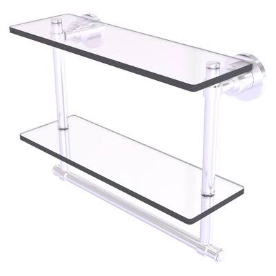 Washington Square Wall Shelf Finish: Satin Chrome-WS-2TB/16-SCH