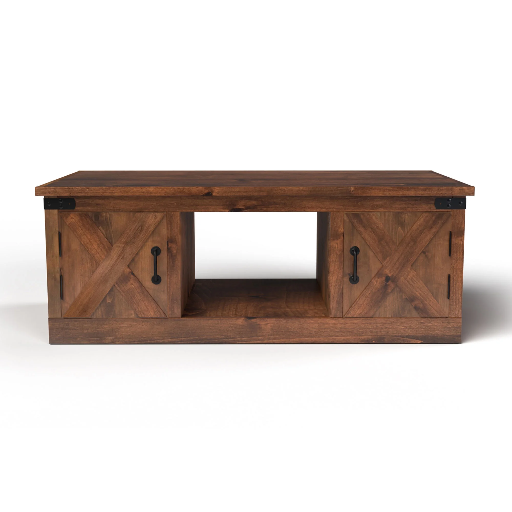 Bridgevine Home Farmhouse 48 inch Coffee Table, No Assembly Required, Aged Whiskey Finish