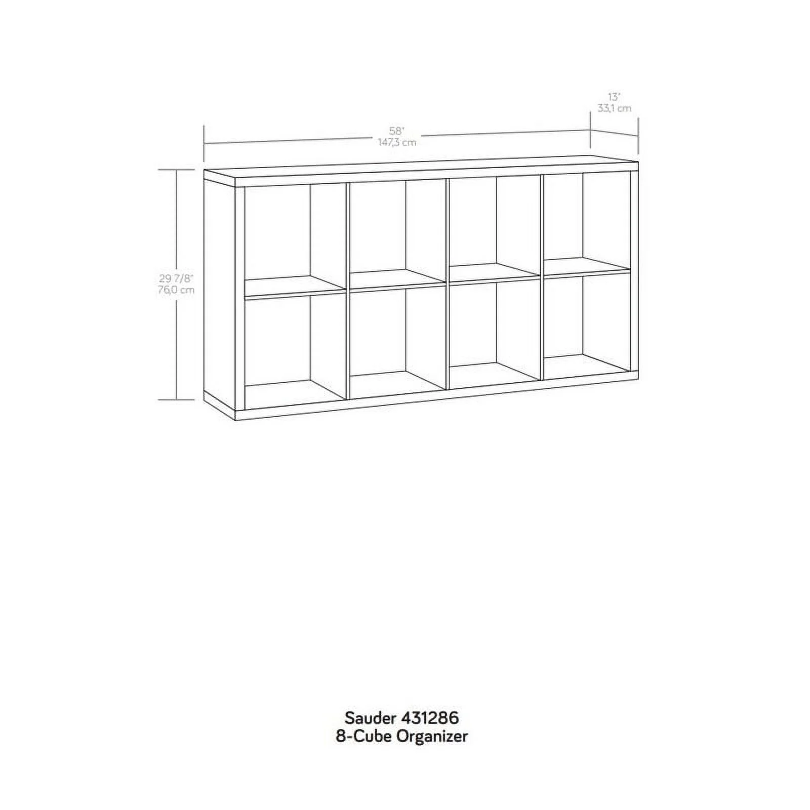 Sauder 8-Cube Organizer Storage Bookshelf, Mystic Oak Finish
