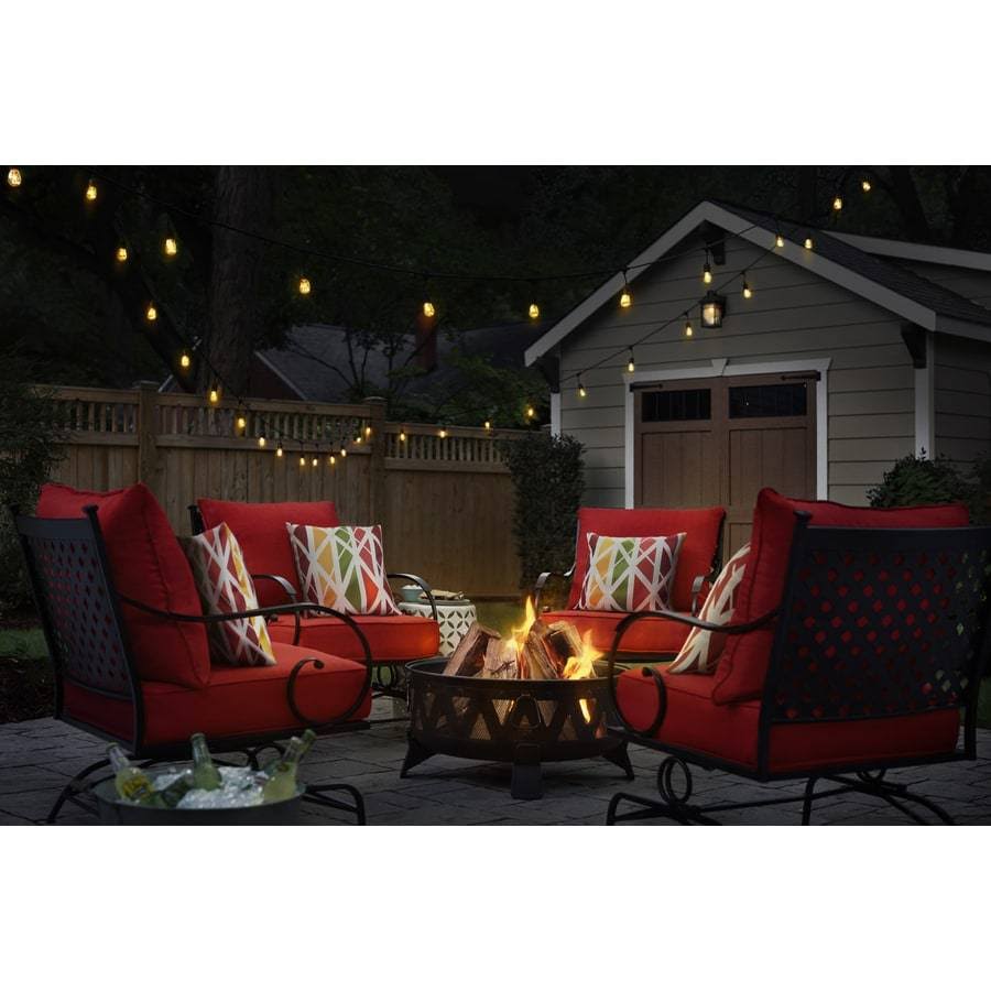 Garden Treasures 29.92-in W Antique Black Steel Wood-Burning Fire Pit