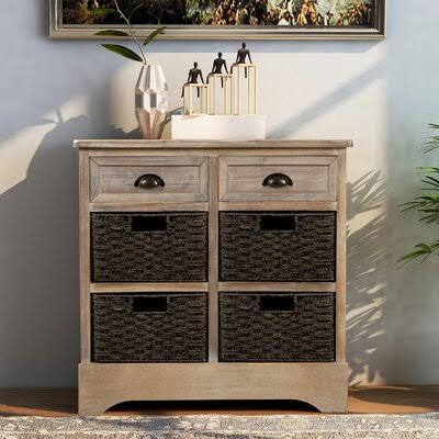 Carita Solid Wood Accent Cabinet Breakwater Bay Color: Beige