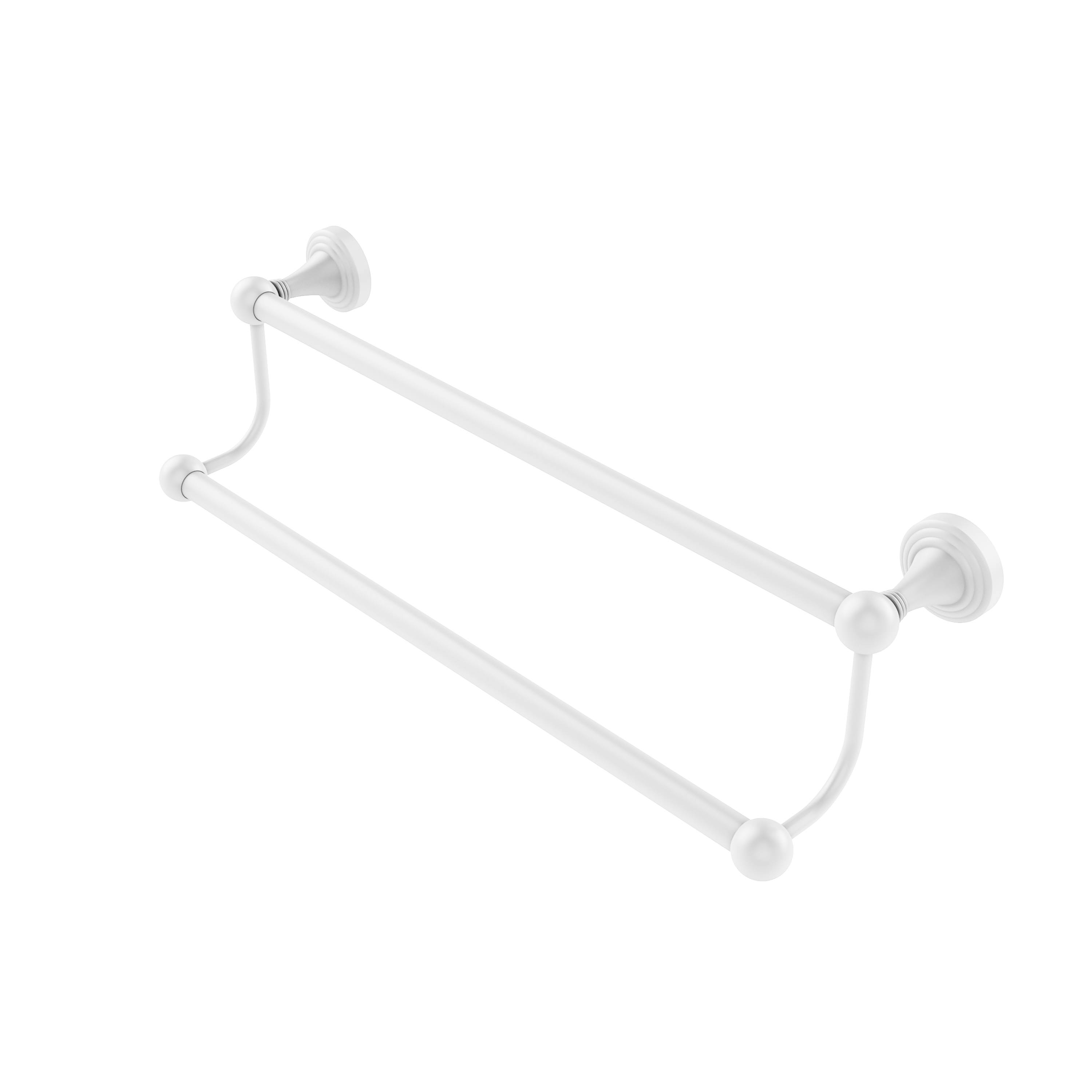 Allied Brass SG-72-24-WHM 24 in. Sag Harbor Collection Double Towel Bar Matte White