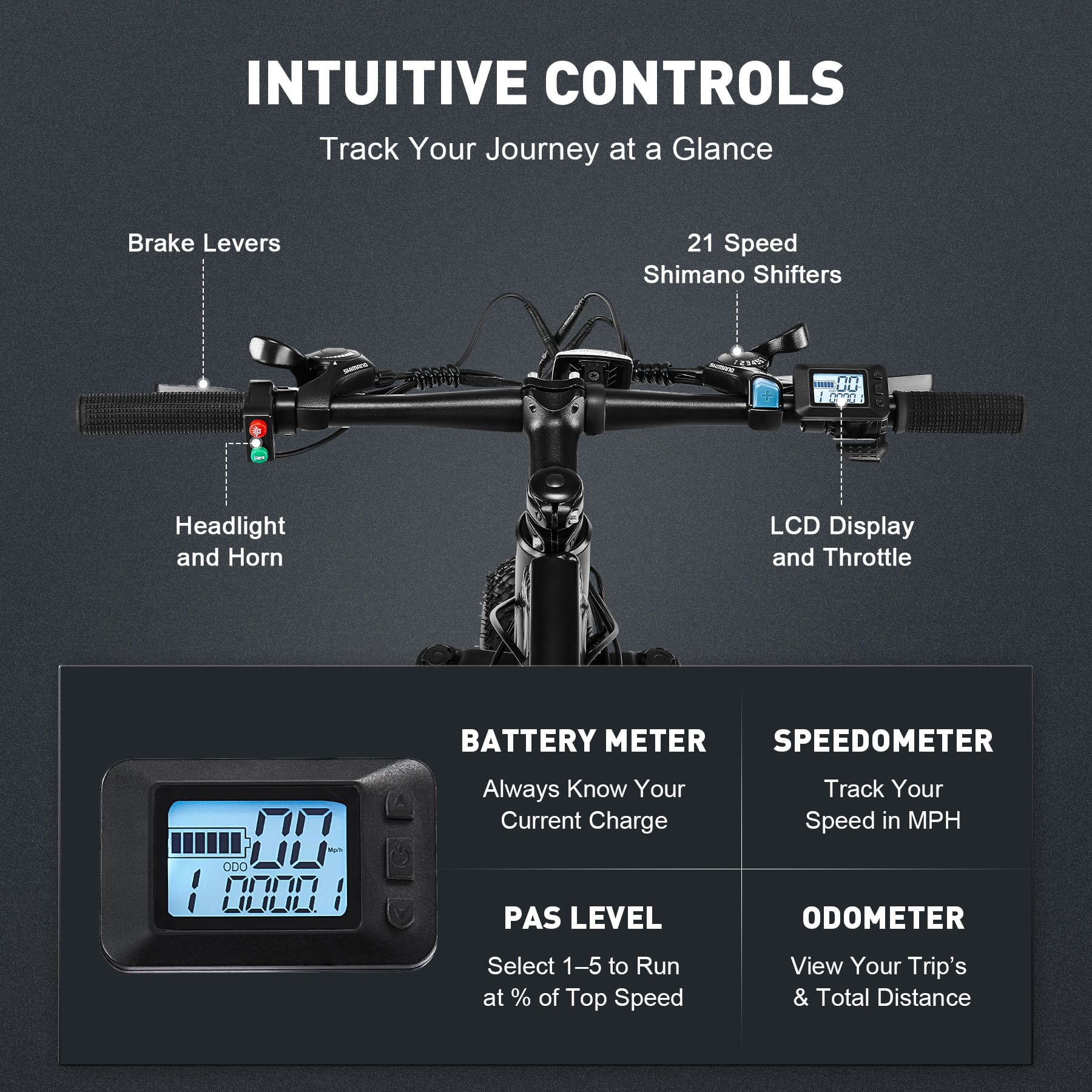 Viribus Electric Mountain Bike for Adults 26" 500W Fat Tire eBike with 36V Battery Blue
