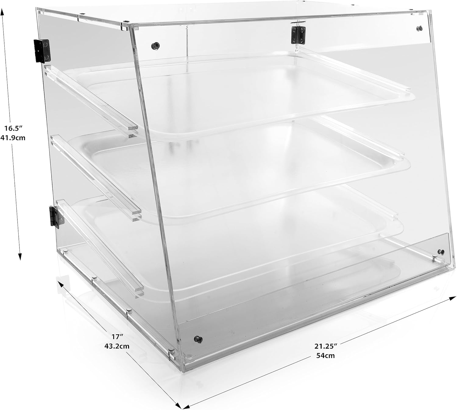 Pastry Display Case - 3-Tier Commercial Countertop Bakery Display Case - Pastry Display Case with Rear Door