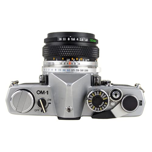 Olympus OM 1 Vintage 35mm SLR Film Camera with f/1.8 50mm Prime Lens (Renewed)