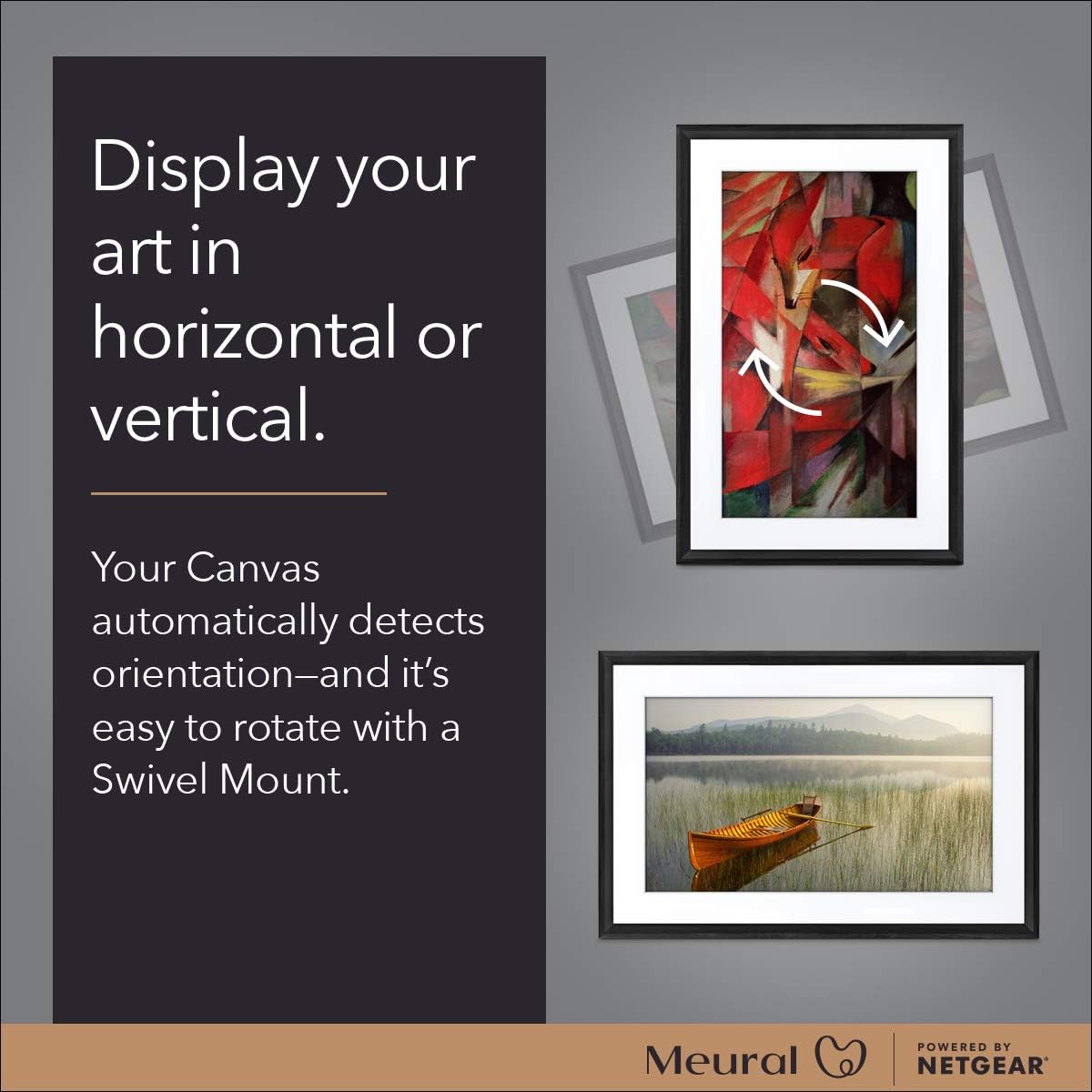 Meural Canvas II – The Smart Art Frame with 21.5 in. HD Digital Canvas That Renders Images and Photography in Lifelike Detail | 16X24 Dark Wood Frame