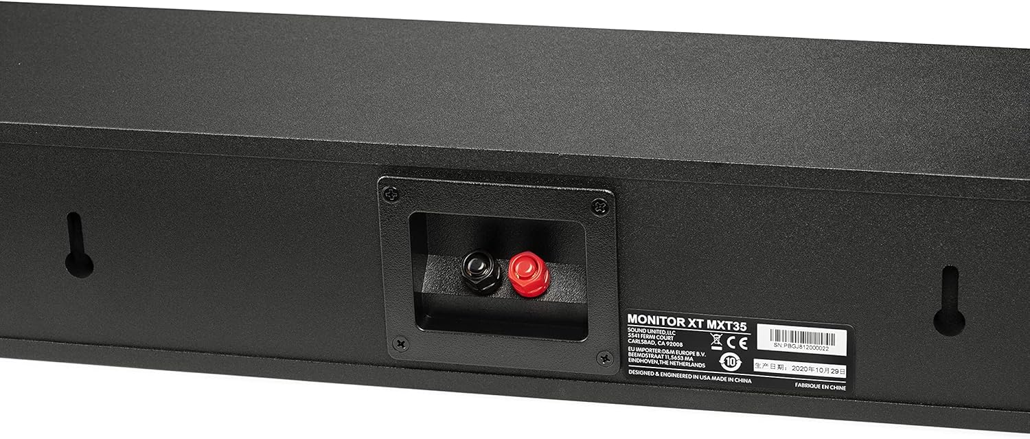 Polk Monitor XT35 Slim Center Channel Speaker - Hi-Res Audio Certified, Dolby Atmos & DTS:X Compatible