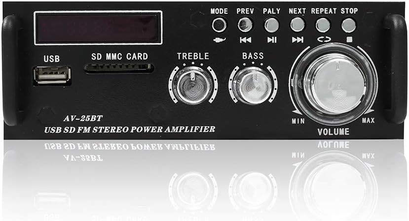 Wireless Bluetooth 5.0 Stereo Amplifier System – 200W Hi-Fi Dual Channel Sound Power Audio Receiver w/USB, SD Card