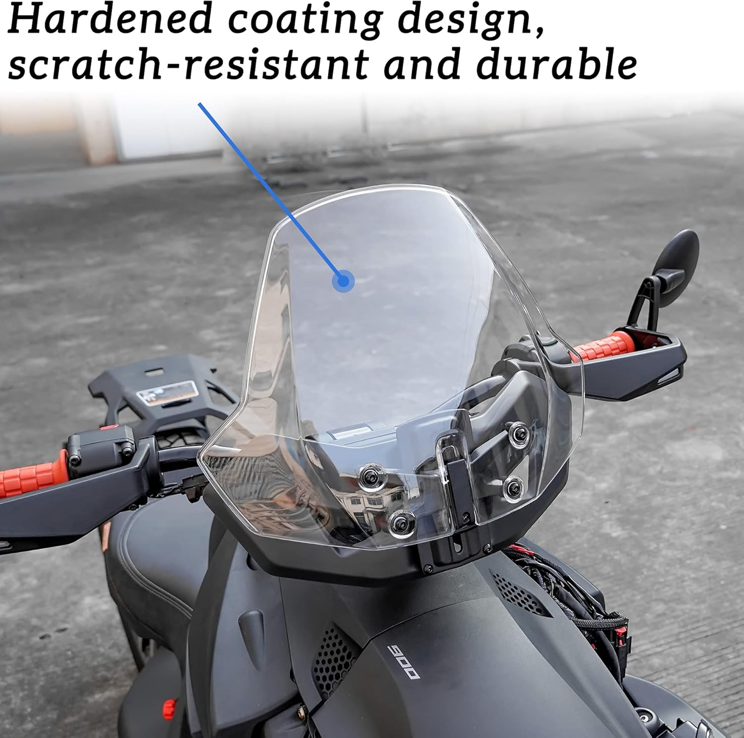 SAUTVS Front Windshield for Can-Am Ryker, Adjustable Front Translucent Clear Hard Coated Wind shield for Can Am Ryker All Models Accessories (1PCS
