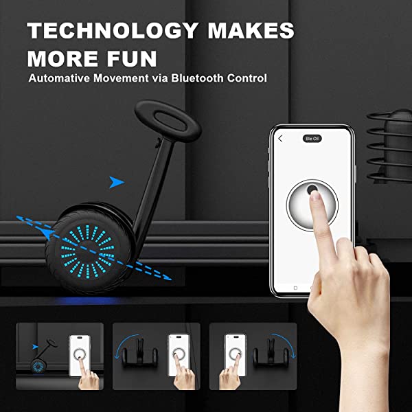 Hiboy J5 Self-Balancing Electric Scooter with Steering Bar, Smart Self-Balancing Hoverboards with APP Control, White and Black
