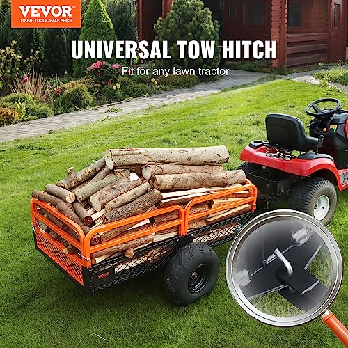 VEVOR Heavy Duty ATV Trailer Steel Dump Cart, 750-Pound 15 Cubic Feet, Garden Utility Trailer with Removable Sides for Riding Lawn Mower Tractor