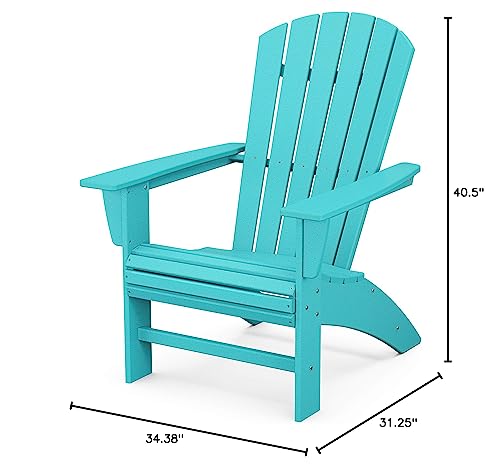 POLYWOOD Nautical Curveback Adirondack Chair, HDPE Outdoor Patio Furniture for Deck, Pool, Garden, Made in USA