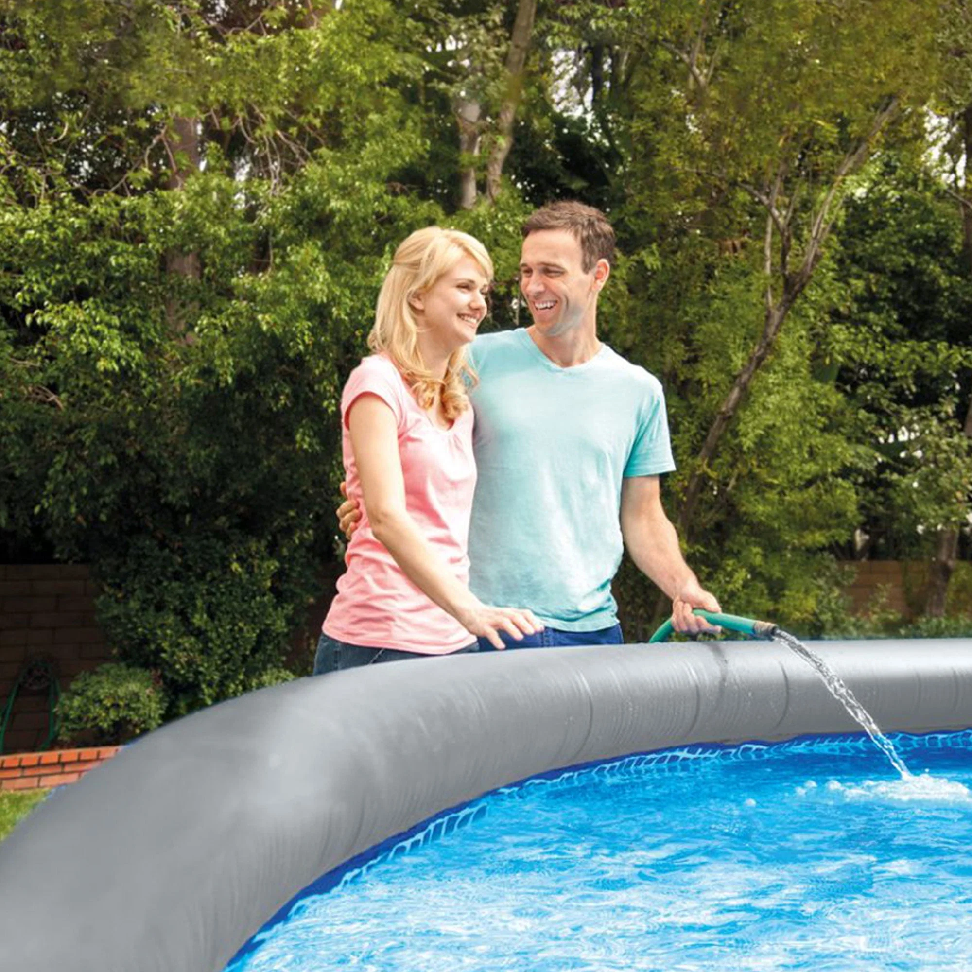 Intex Easy Set 15' x 42 Inflatable Outdoor Above Ground Swimming Pool Set