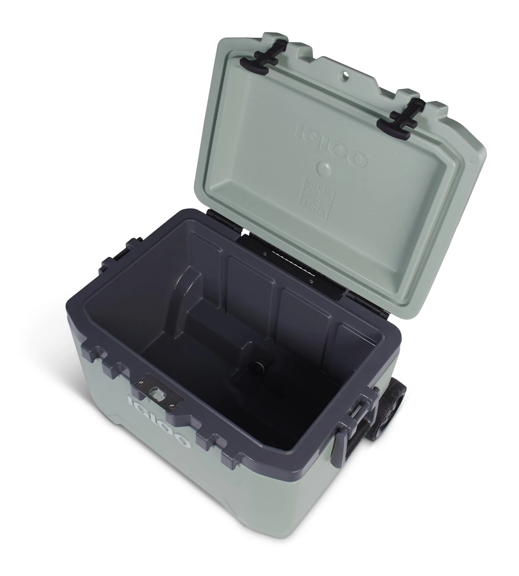 Igloo Overland 52 QT Ice Chest Cooler with Wheels, Gray (26 x 19 x 16)