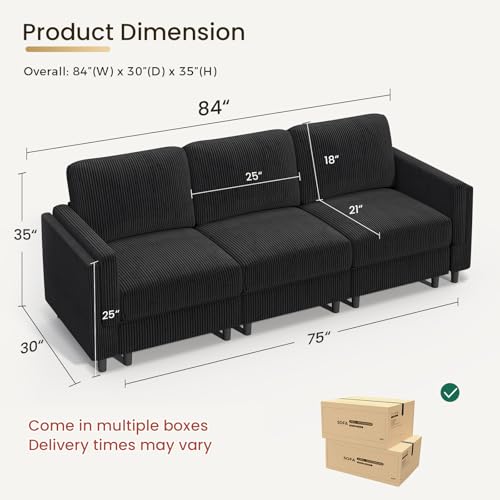 KKL Modular Sectional Sofa Bed with Storage Ottoman, Convertible L/U-Shaped Sleeper Couch for Living Room, Modern Reversible Design, Beige