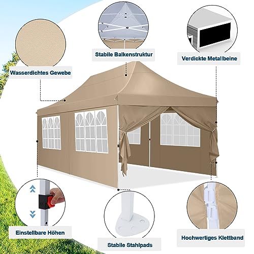 10x10 Pop Up Canopy Tent with 4 Sidewalls and Mesh Windows 2.0