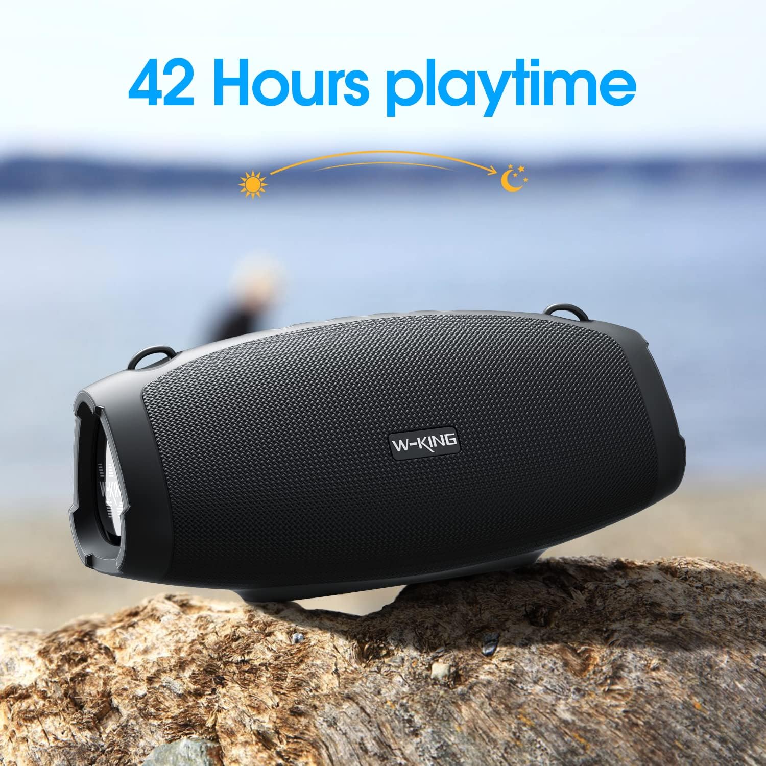 Upgraded,W-KING 70W Bluetooth Speakers Loud- Deep Bass,IPX6 Waterproof Outdoor Portable Wireless Speaker with 15600mAh Power Bank,DSP