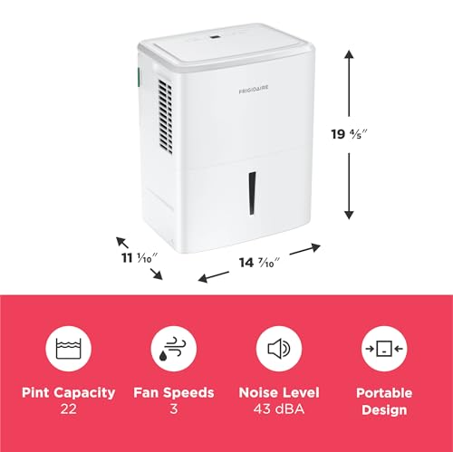 Frigidaire 50-Pint Portable Dehumidifier with Wi-Fi and Energy Star Certification for Medium/Large Rooms & Basements, Custom Humidity Control