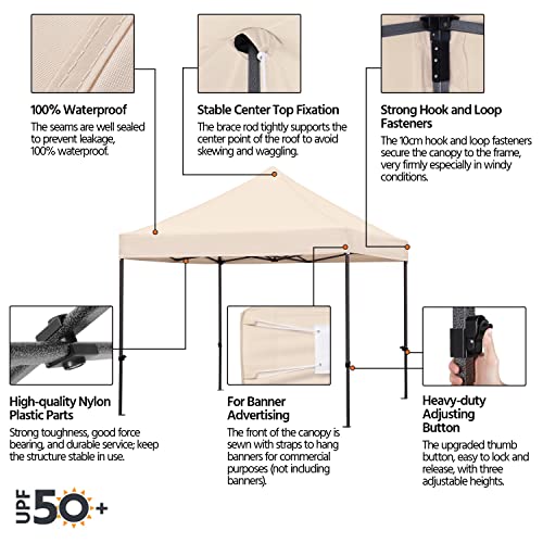 Yaheetech Heavy Duty Pop Up Canopy Tent, 10x20 Commercial Instant Shelter Tent for Wedding, Parties, Adjustable Outdoor Canopy with Wheeled Carry Bag