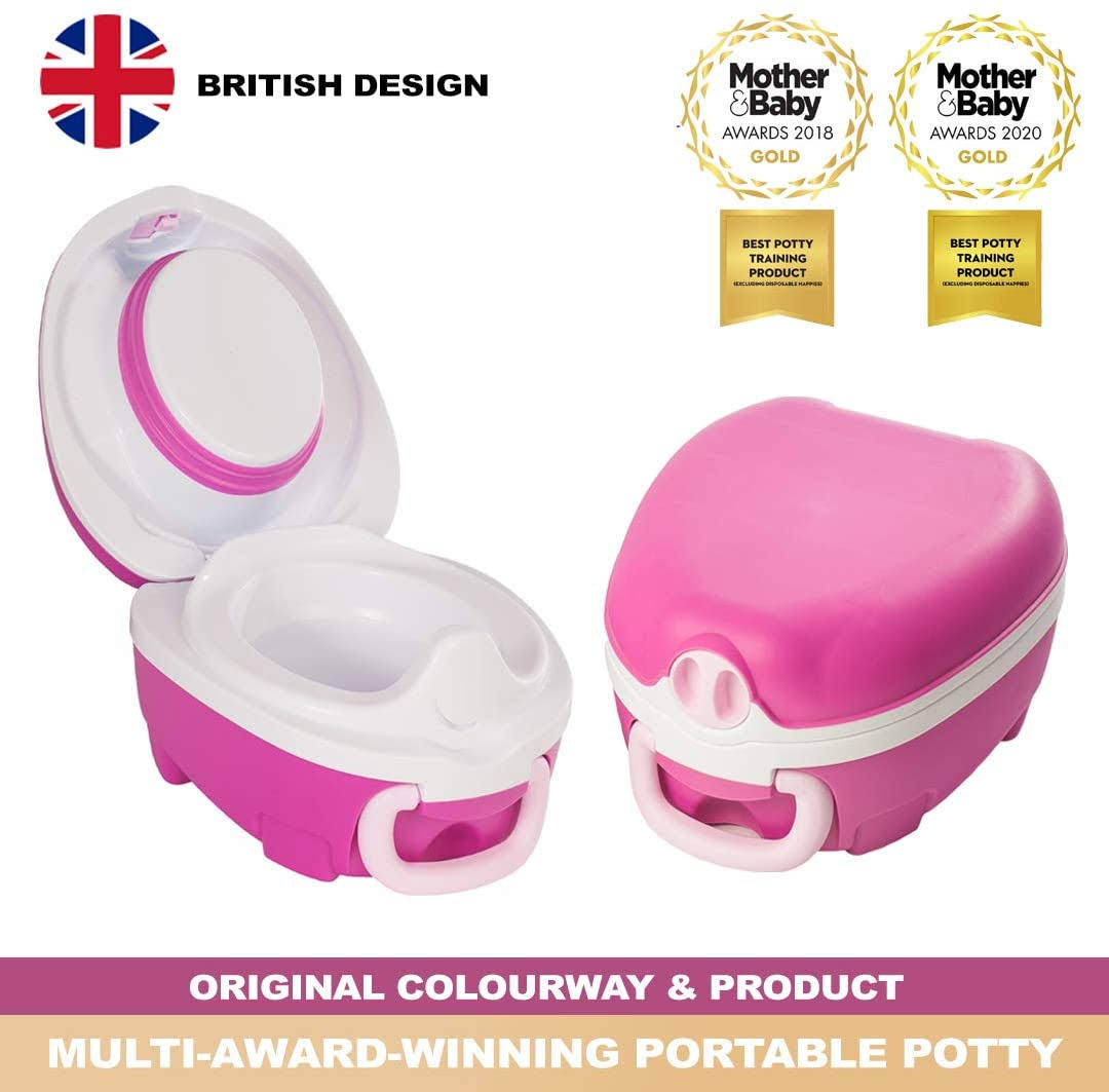 My Carry Potty - Pink Travel Potty, Award-Winning Portable Toddler Toilet Seat for Kids to Take Everywhere