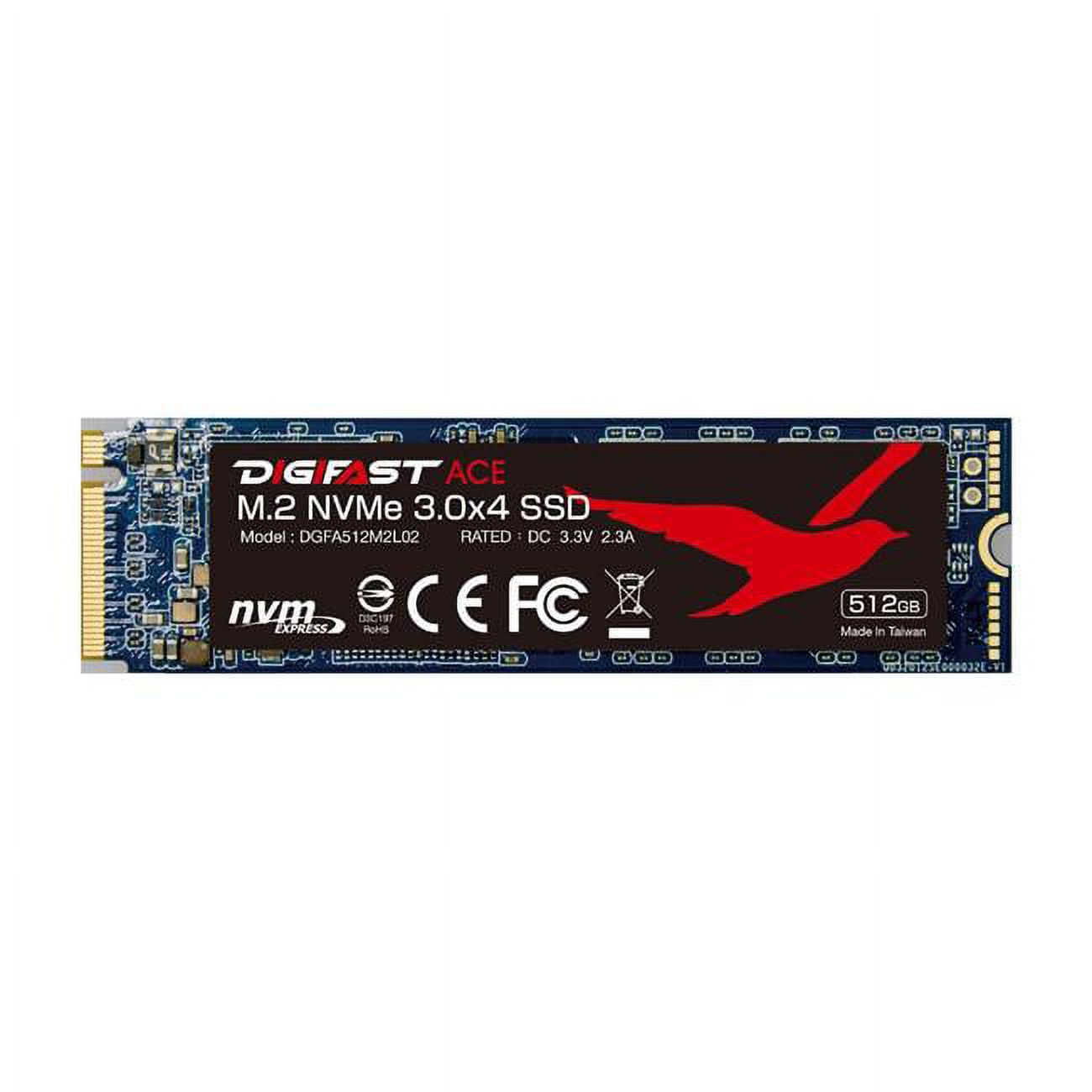 Digifast DGFA512M2L02 Ace 512 GB Gen3x4 PCIe M.2 2280 NVMe Solid State Drive