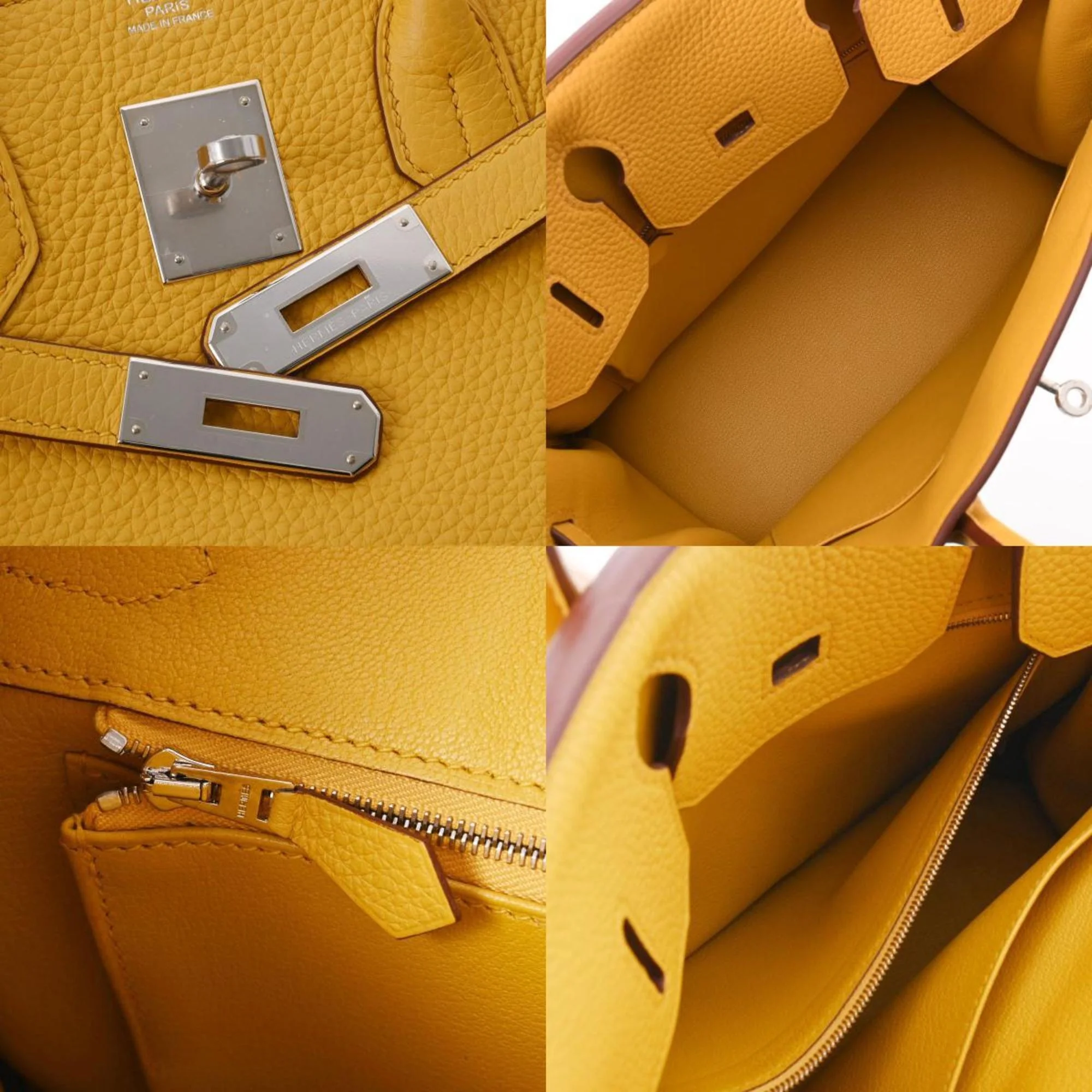 Pre-Owned HERMES Hermes Birkin 30 Jaune Ambre D Engraved (around 2019) Ladies Taurillon Clemence Handbag (Like New)