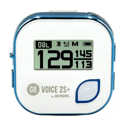 GOLFBUDDY Voice 2S+ Talking GPS Rangefinder, Clip on Hat Golf Navigation, Slope Mode on/Off, 18 Hours Battery Life, Shot Distance Measurement