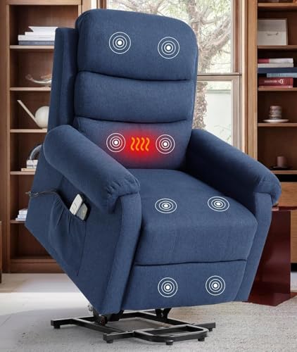 Power Lift Recliner Chair Recliners for Elderly with Heat and Massage Recliner Chair for Living Room with Infinite Position and Side Pocket