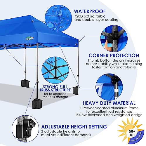 COBIZI 10x20 Heavy Duty Pop up Canopy Tent with 6 sidewalls Easy Up Commercial Outdoor Wedding Party Tents for Parties All Season Wind & Waterproof
