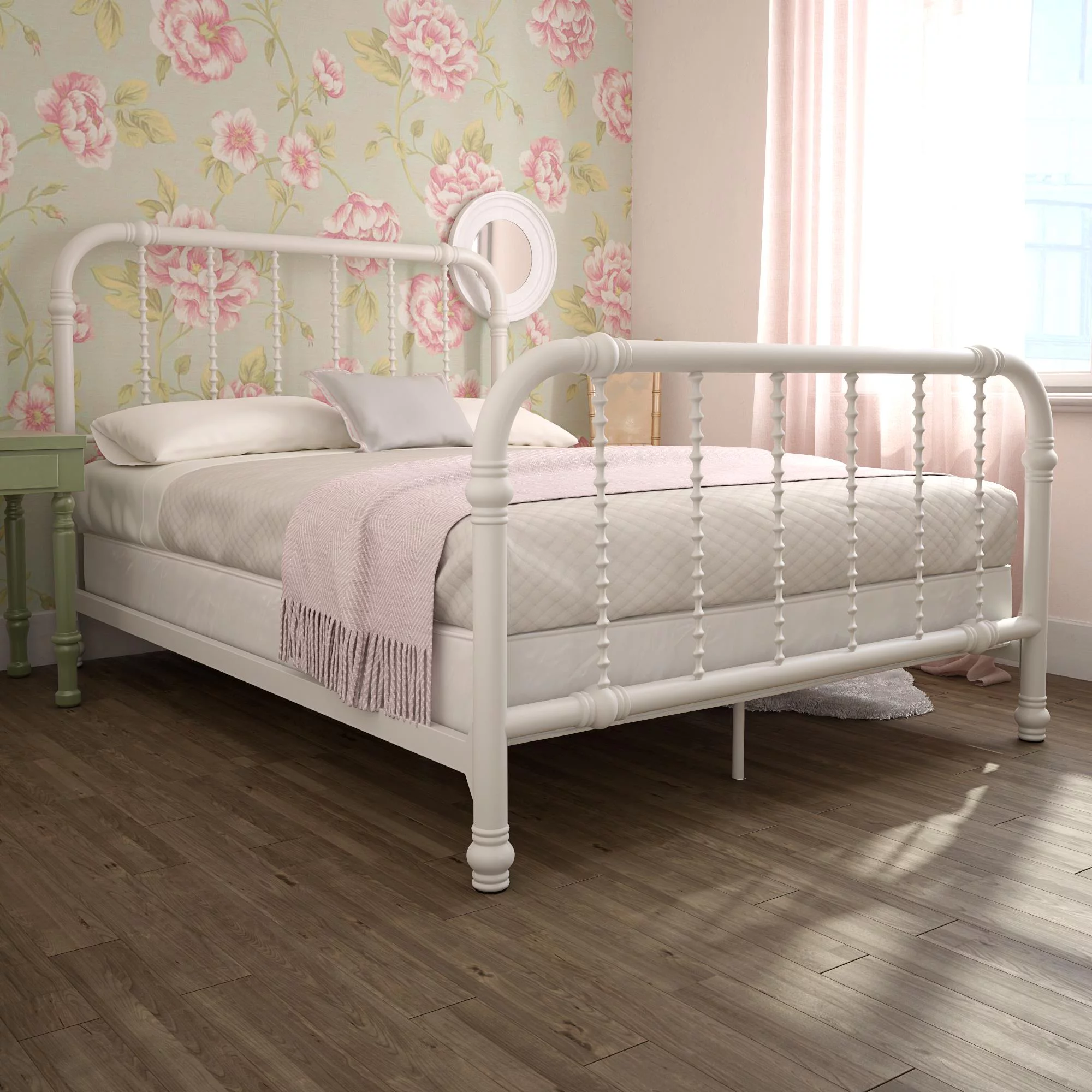 DHP Jenny Lind Metal Bed, Full, White