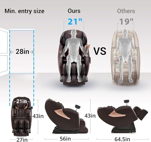 Massage Chair, 14 Massage Points Full Body Massage Chair, Zero Gravity Extra Large Shiatsu Recliner w/Lumbar & Calf Heating, 20 Auto Modes