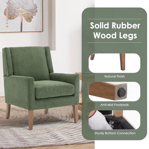 COLAMY Modern Wingback Living Room Chair, Upholstered Fabric Accent Armchair