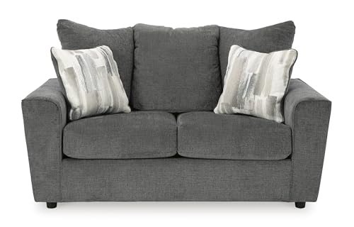 Signature Design by Ashley Stairatt Casual Loveseat with Flared Arms, Gray